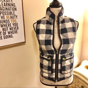 J.Crew Petite Excursion Quilted Vest Buffalo Check